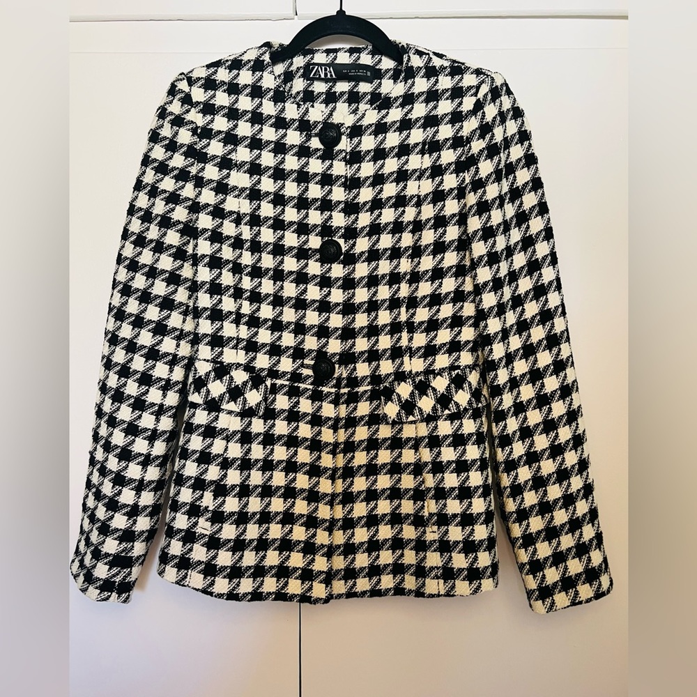 Zara houndstooth pattern blazer